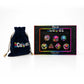 The Septem Aleae seven piece CMY colour mixing dice set