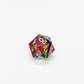 Translucent CMY Cubes twenty sided d20 die showing a natural 20